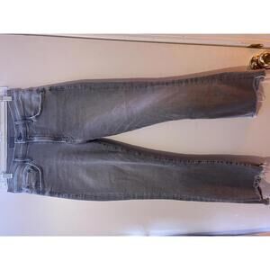 Mother Jeans Women's Straight Gray Insider Crop Step Fray